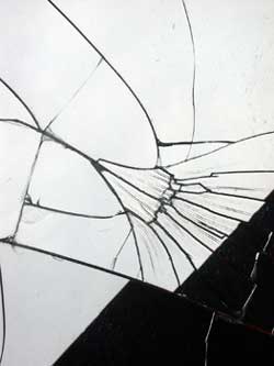 A broken mirror.